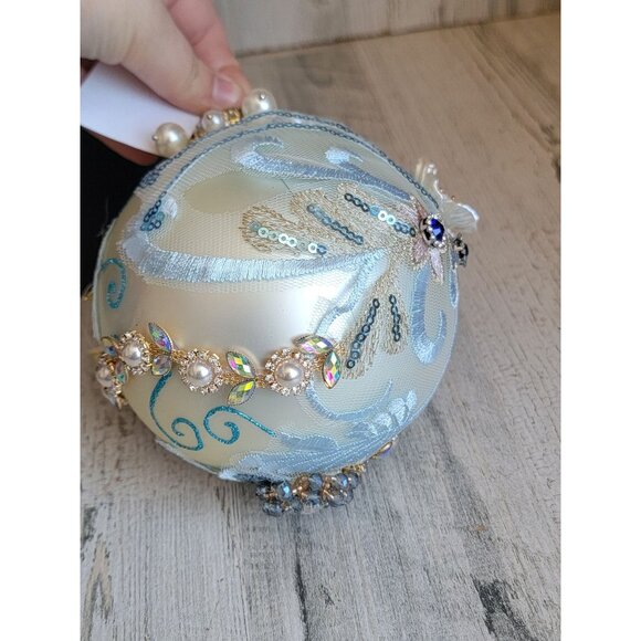 Mark roberts kings‎ jewel Ballorn Ivo ball ornament blue unique - Picture 9 of 9